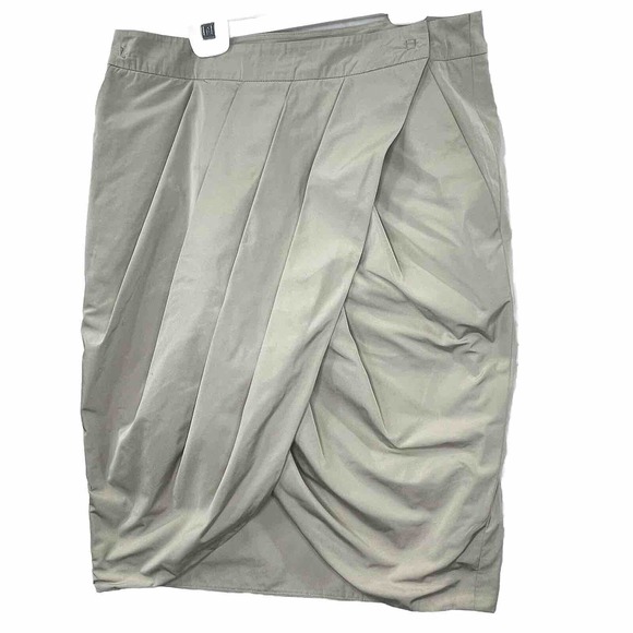 Designer‎ Pauw Amsterdam Khaki Wrap Bubble Hem Skirt Langenlook Women's Size 30” - Picture 1 of 15